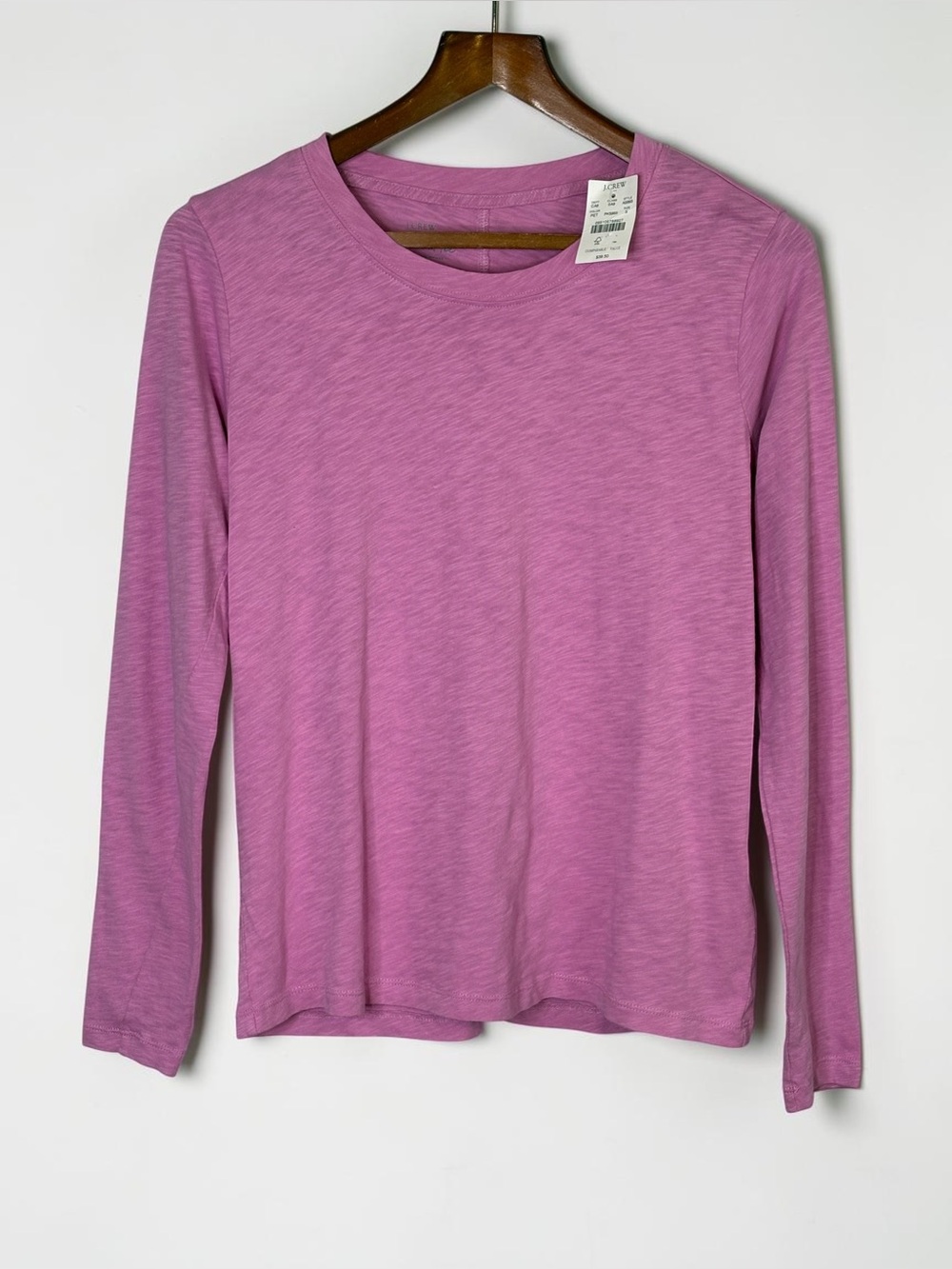 NWT J Crew Girlfriend Tee Size S Petal Pink Long Sleeve AS893